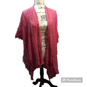 Vince Camuto Natural Sun Kissed Coral Cardigan Cover Up Beach Vacation Size OS